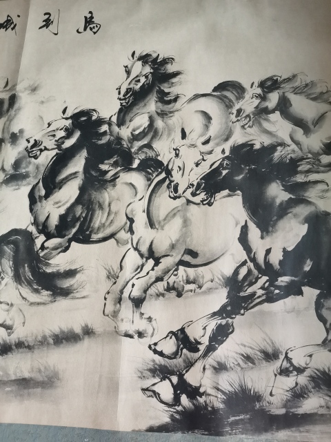 古玩字畫(huà)萬(wàn)馬奔騰圖拍賣(mài)，當(dāng)前價(jià)格1280元