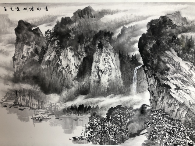 古玩字畫著名實力派畫家孫霽中遠山近嶺拍賣，當前價格1488元