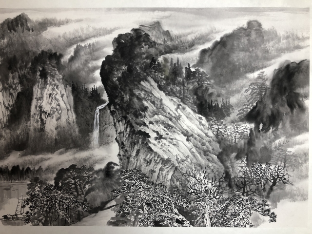 古玩字畫著名實力派畫家孫霽中遠山近嶺拍賣，當前價格1488元