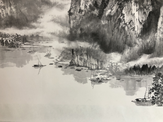 古玩字畫著名實力派畫家孫霽中遠山近嶺拍賣，當前價格1488元