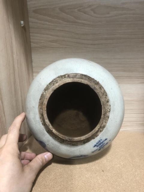 古玩陶瓷清中期山水紋青花罐拍賣，當前價格500元