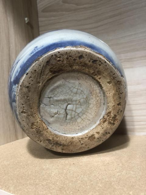 古玩陶瓷清中期山水紋青花罐拍賣，當前價格500元