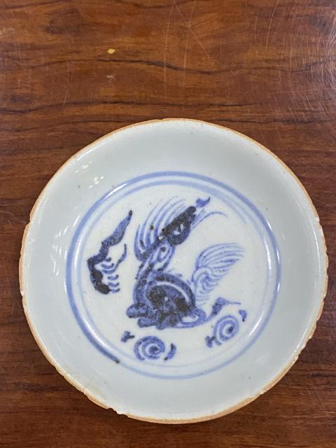 古玩陶瓷明早期.麒麟望月青花盤拍賣,當前價格2000元
