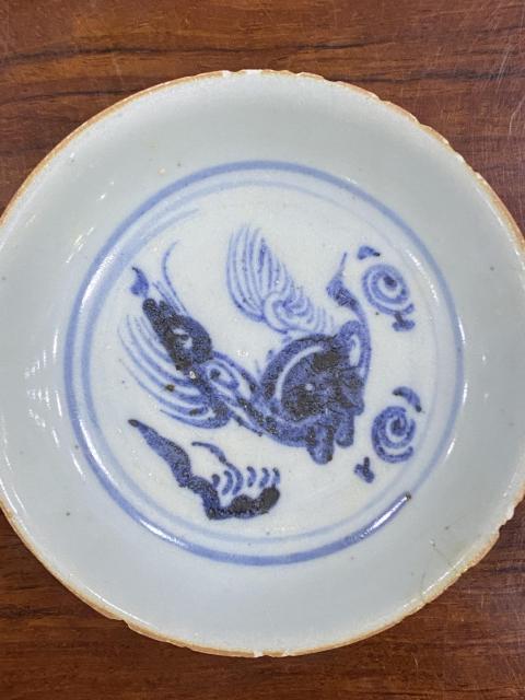 古玩陶瓷明早期.麒麟望月青花盤拍賣,當前價格2000元