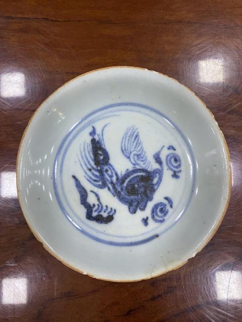 古玩陶瓷明早期.麒麟望月青花盤拍賣,當前價格2000元