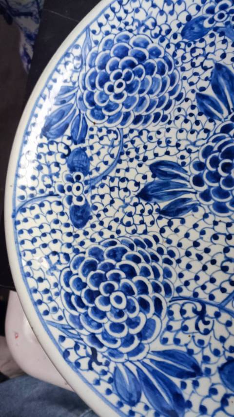 古玩陶瓷清中期青花大盤拍賣，當前價格6000元