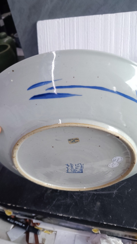 古玩陶瓷清中期青花大盤拍賣，當前價格6000元