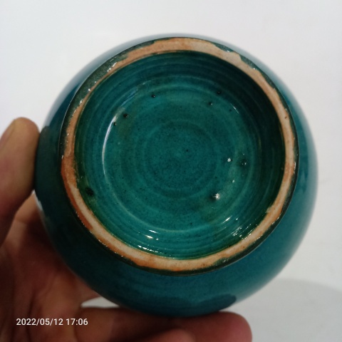 古玩陶瓷郎窯綠盤口瓶。時代精品拍賣，當前價格2999元