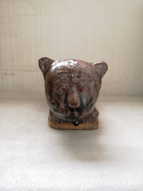 古玩陶瓷磁州窯醬釉貓兒枕拍賣，當前價格1600元