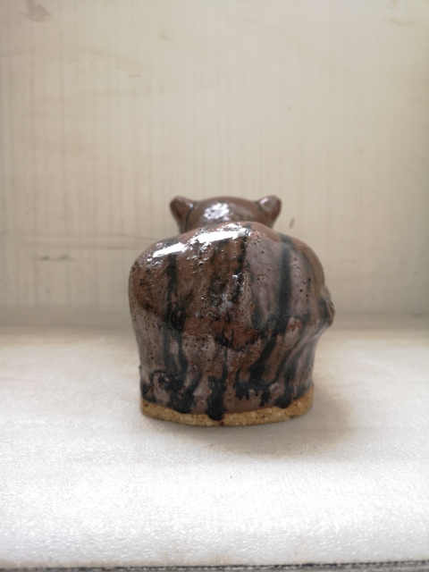 古玩陶瓷磁州窯醬釉貓兒枕拍賣，當前價格1600元