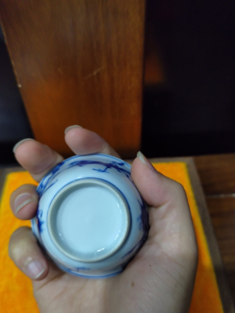 古玩陶瓷(已實物鑒定)清康熙四鳳青花杯碟拍賣,當前價格2888元