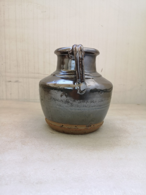 古玩陶瓷磁州窯紫金釉雙系瓶拍賣,當前價格680元