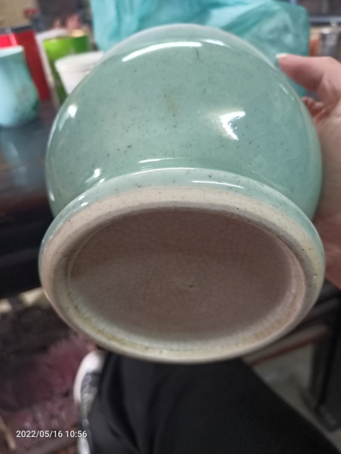 古玩陶瓷民國青釉馬蹄尊拍賣,當前價格3888元
