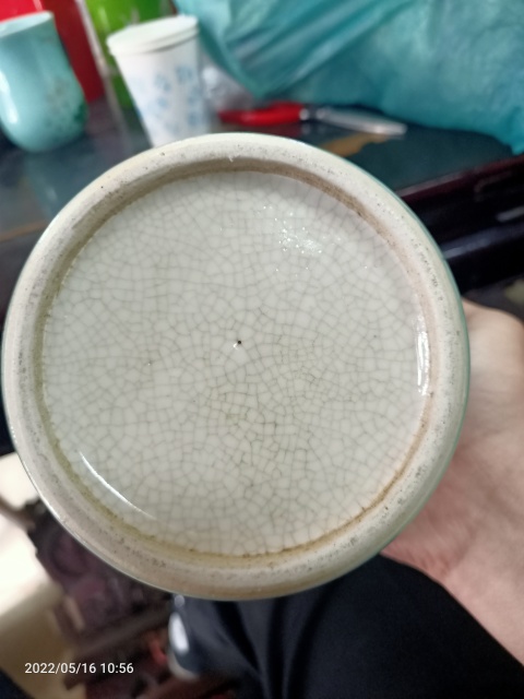 古玩陶瓷民國青釉馬蹄尊拍賣,當前價格3888元