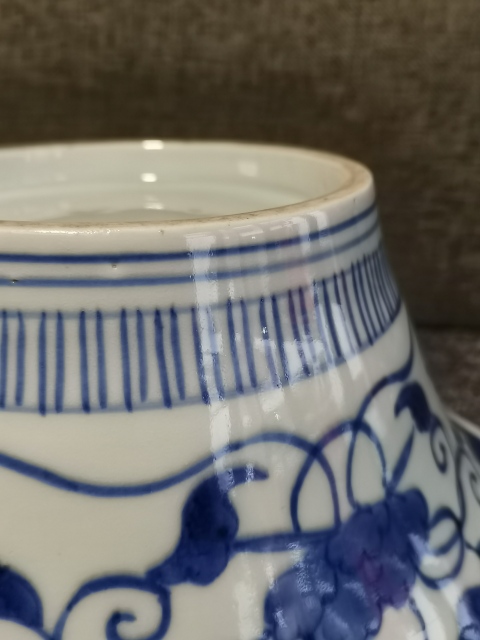 古玩陶瓷【富貴香櫞大碗】晚清民國青花香櫞大碗拍賣，當前價格1960元