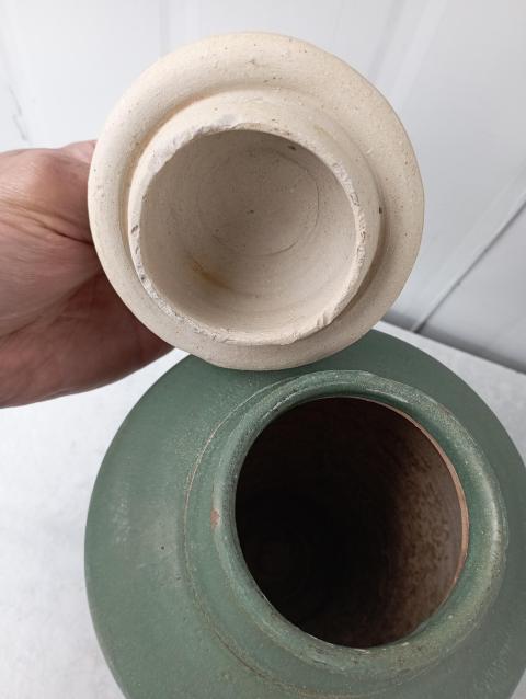古玩陶瓷南方窯口綠釉蓋罐拍賣，當前價格600元