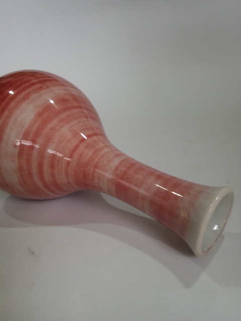 古玩陶瓷晚清郎紅釉玉壺春瓶拍賣,當前價格3800元