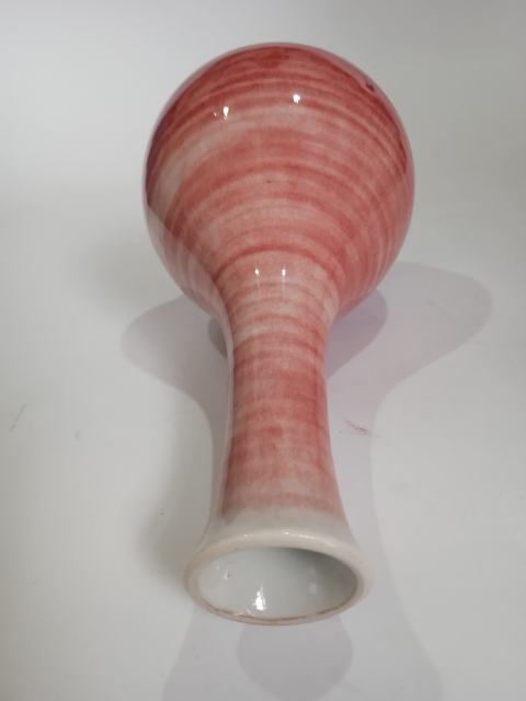 古玩陶瓷晚清郎紅釉玉壺春瓶拍賣,當前價格3800元