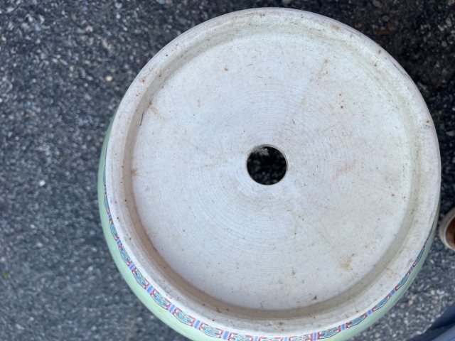 古玩陶瓷民國晚或建國初粉彩仕女汶花盆拍賣,當(dāng)前價格48000元