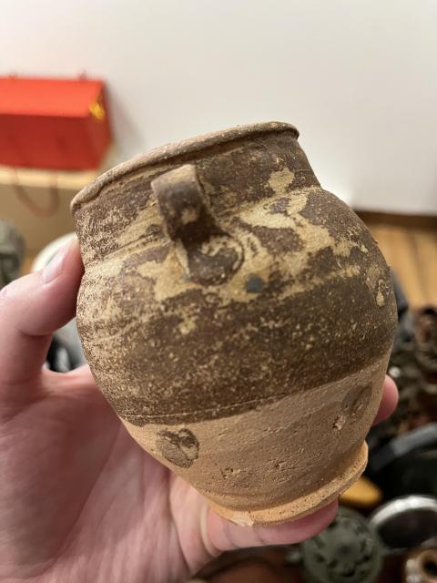 古玩陶瓷宋代褐釉雙系罐拍賣，當前價格299元