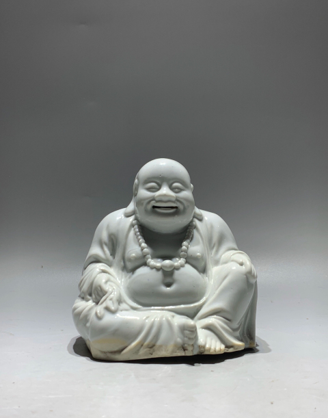 古玩陶瓷清代白釉彌陀佛塑像拍賣,當前價格1688元