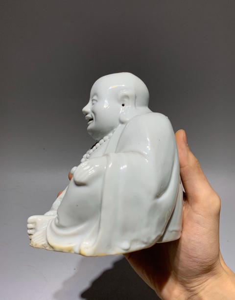 古玩陶瓷清代白釉彌陀佛塑像拍賣,當前價格1688元