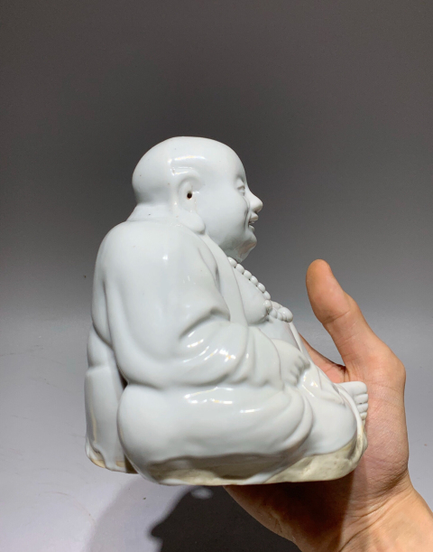 古玩陶瓷清代白釉彌陀佛塑像拍賣,當前價格1688元