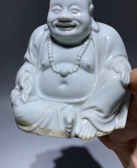 古玩陶瓷清代白釉彌陀佛塑像拍賣,當前價格1688元