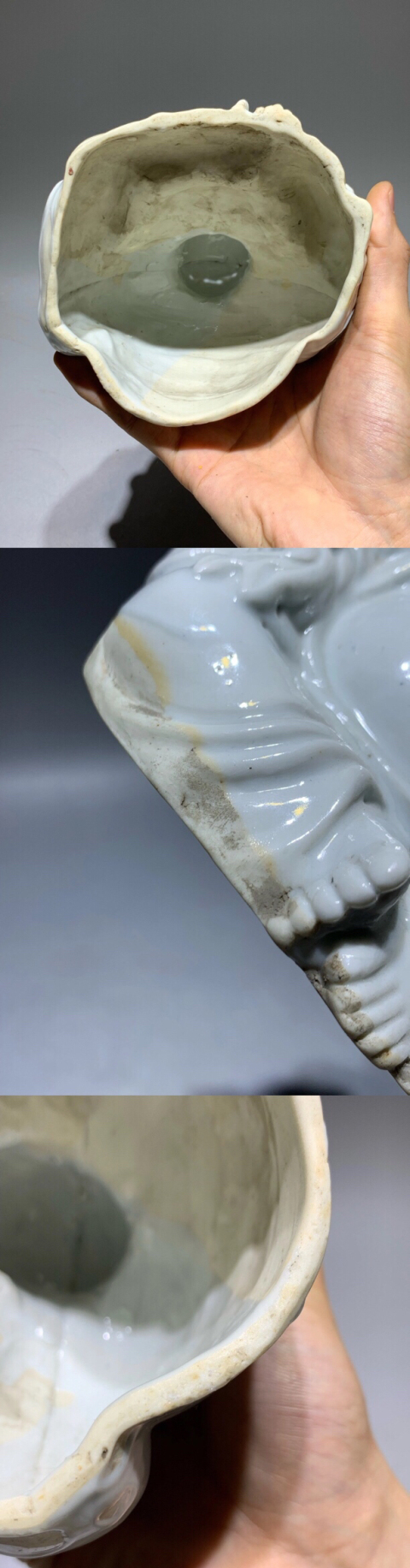 古玩陶瓷清代白釉彌陀佛塑像拍賣,當前價格1688元