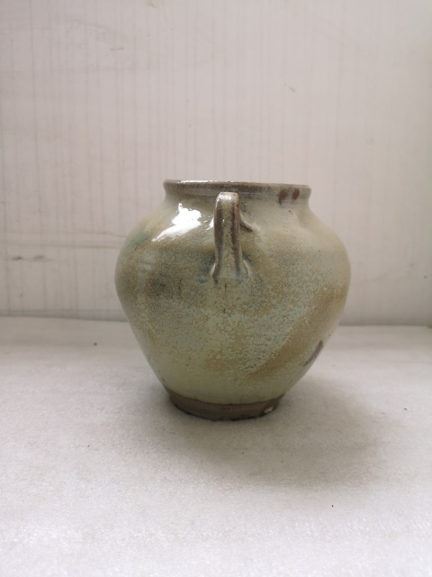 古玩陶瓷白釉綠彩仿鈞釉雙系罐拍賣(mài)，當(dāng)前價(jià)格850元