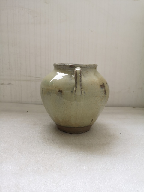 古玩陶瓷白釉綠彩仿鈞釉雙系罐拍賣(mài)，當(dāng)前價(jià)格850元