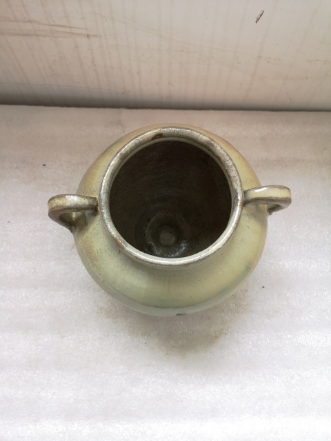 古玩陶瓷白釉綠彩仿鈞釉雙系罐拍賣(mài)，當(dāng)前價(jià)格850元