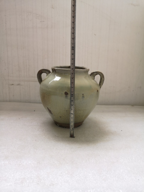 古玩陶瓷白釉綠彩仿鈞釉雙系罐拍賣(mài)，當(dāng)前價(jià)格850元