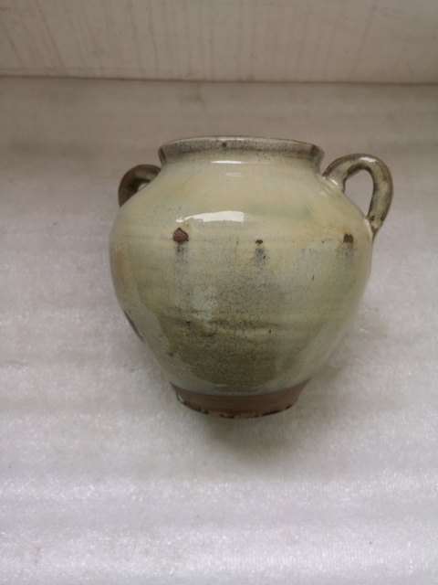 古玩陶瓷白釉綠彩仿鈞釉雙系罐拍賣(mài)，當(dāng)前價(jià)格850元