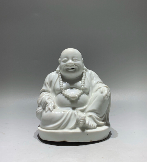 古玩陶瓷白釉彌勒佛塑像拍賣,當前價格0元