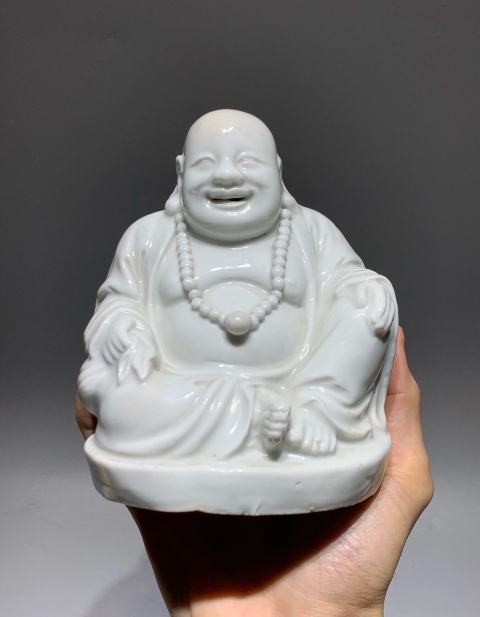 古玩陶瓷白釉彌勒佛塑像拍賣,當前價格0元
