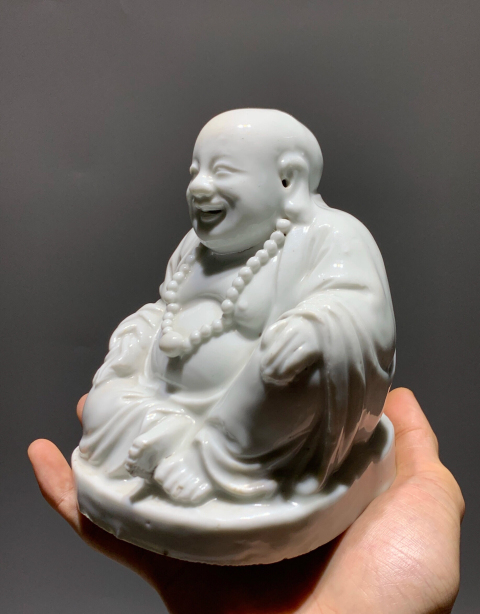 古玩陶瓷白釉彌勒佛塑像拍賣,當前價格0元