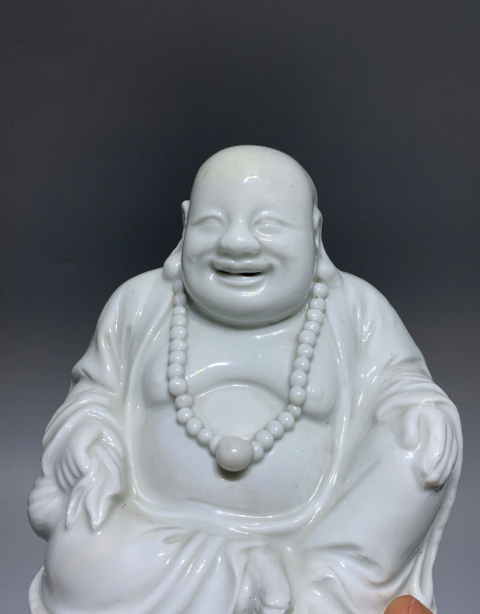 古玩陶瓷白釉彌勒佛塑像拍賣,當前價格0元