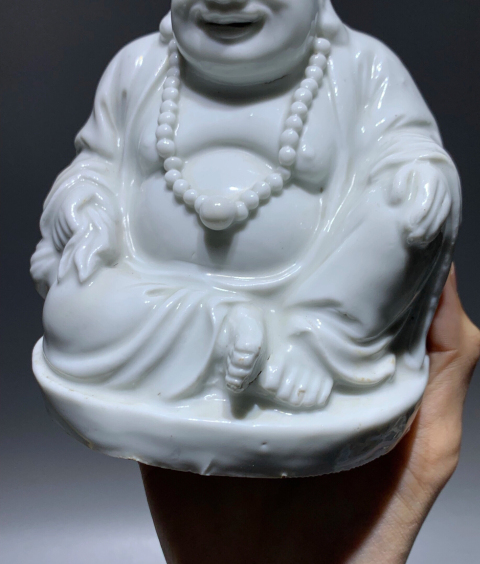 古玩陶瓷白釉彌勒佛塑像拍賣,當前價格0元
