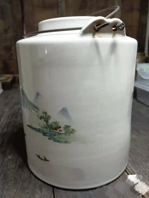 古玩陶瓷民國**紅蓋盒拍賣，當前價格1588元