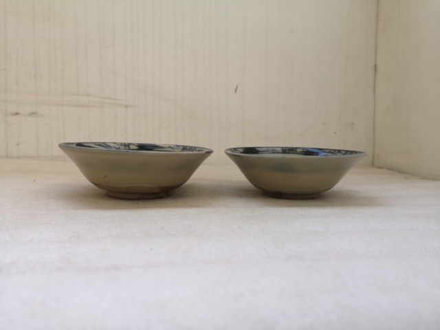古玩陶瓷磁州窯青花花卉紋碗拍賣,當前價格480元