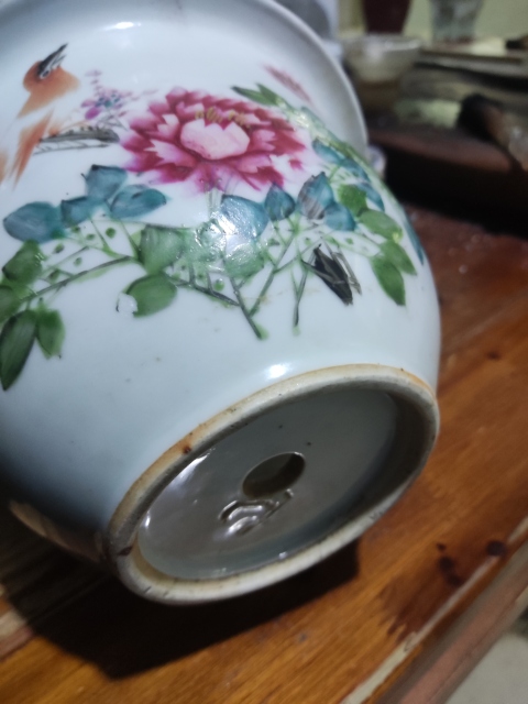 古玩陶瓷淺絳彩花鳥紋花盆拍賣，當前價格1688元