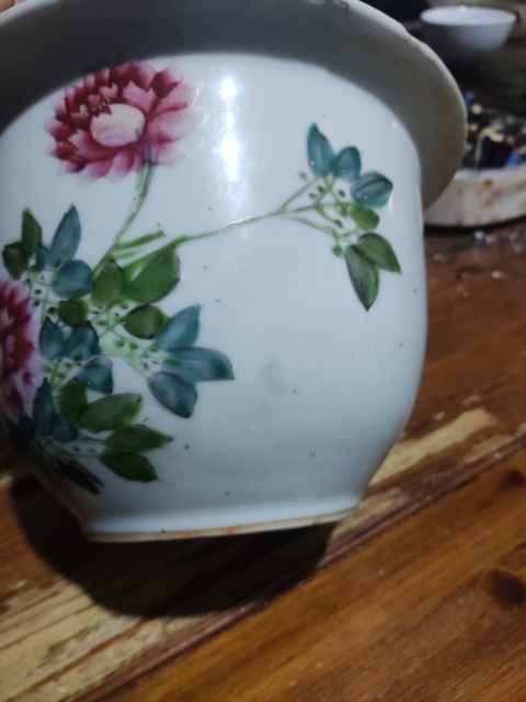 古玩陶瓷淺絳彩花鳥紋花盆拍賣，當前價格1688元