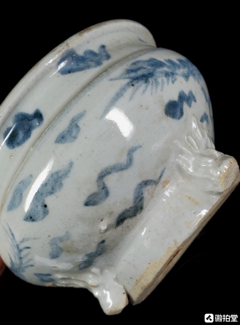 古玩陶瓷清中晚期地方窯口青花云龍紋香爐拍賣，當(dāng)前價格660元