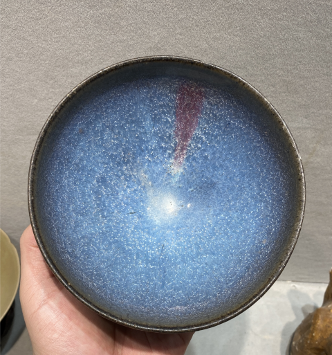 古玩陶瓷雪花天藍釉紫斑大碗拍賣,當前價格9800元