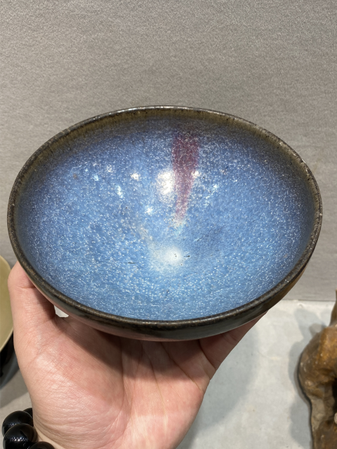 古玩陶瓷雪花天藍釉紫斑大碗拍賣,當前價格9800元