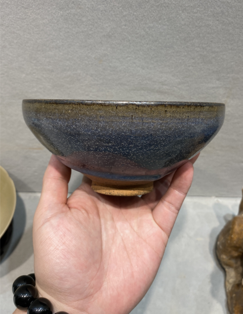 古玩陶瓷雪花天藍釉紫斑大碗拍賣,當前價格9800元