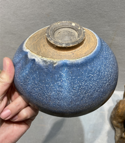 古玩陶瓷雪花天藍釉紫斑大碗拍賣,當前價格9800元