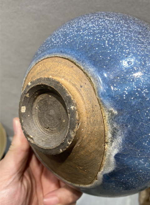 古玩陶瓷雪花天藍釉紫斑大碗拍賣,當前價格9800元