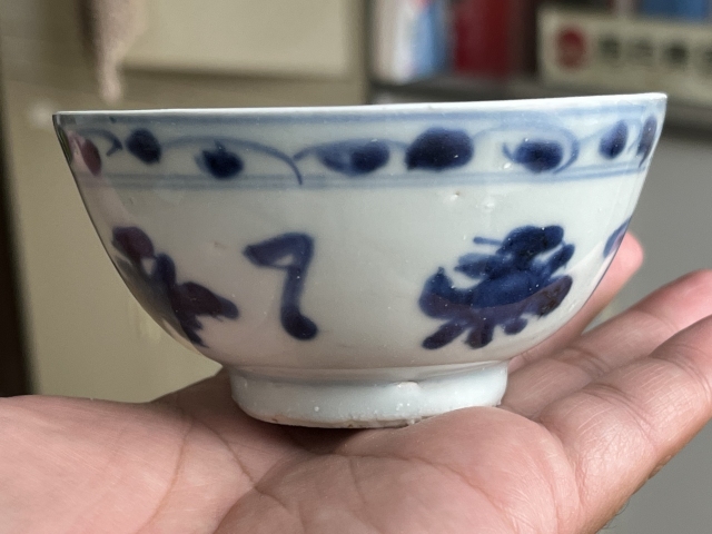 古玩陶瓷明代青花碗拍賣,當前價格1200元